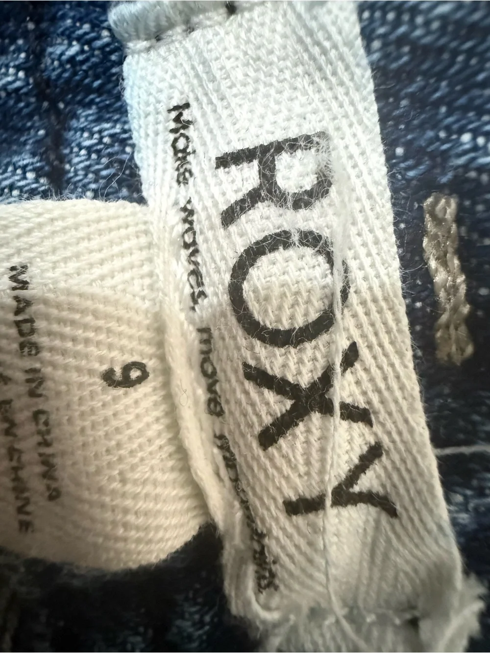 Roxy Dark Blue Distressed Denim Shorts